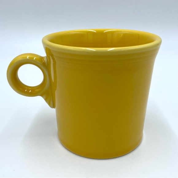 Vintage 80s HLC Fiestaware Fiesta Yellow Coffee Cup Java Mug O Ring Handle 3.5" - Picture 6 of 9